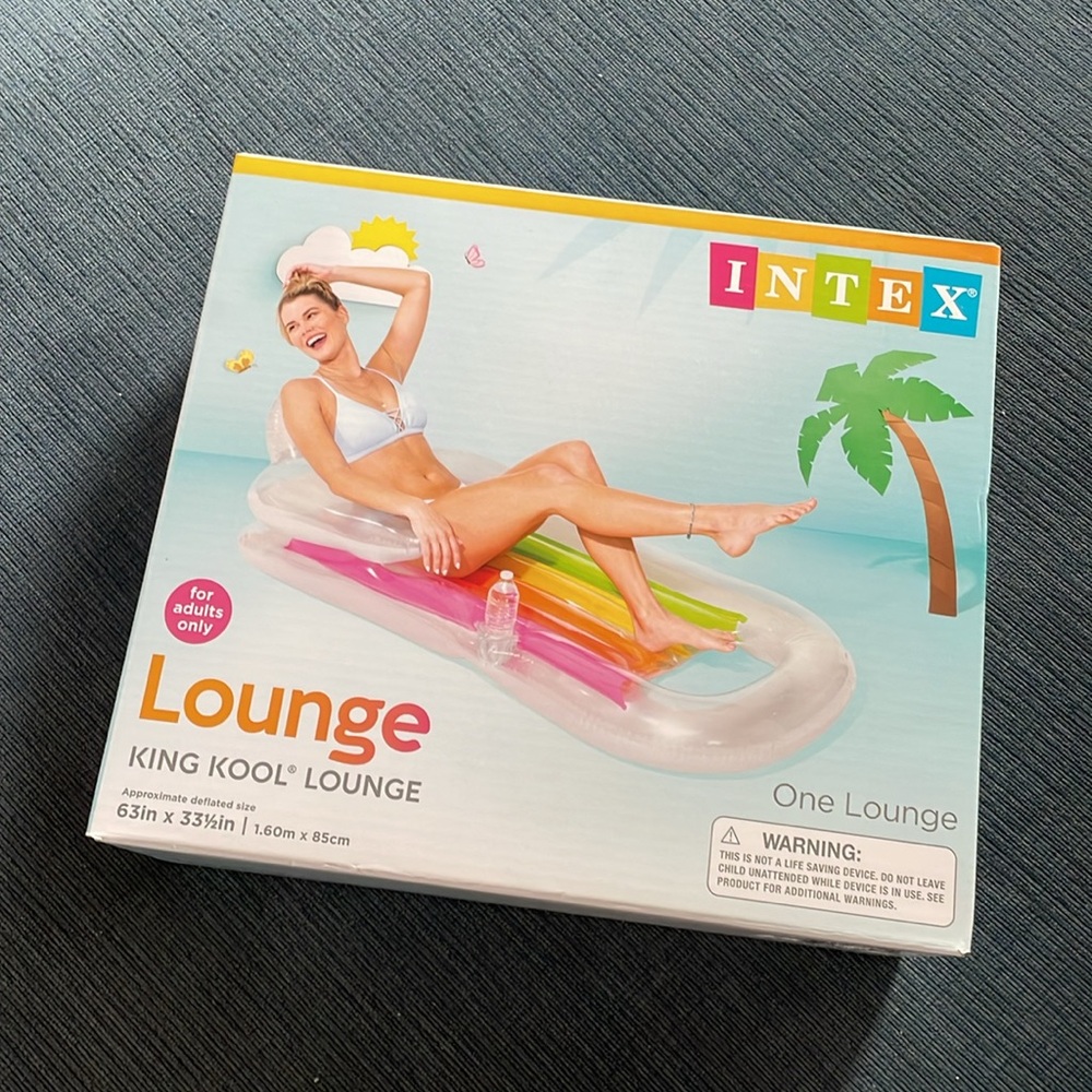 Intex King Kool Inflatable Lounge Swimming Pool Float- Multi-colored/clear